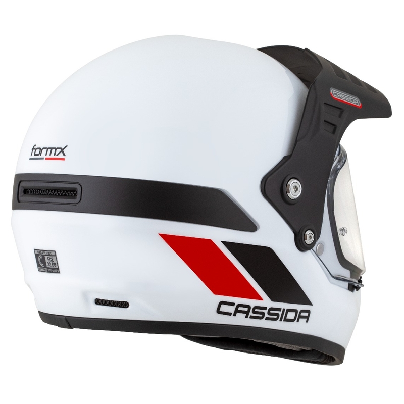 Enduro kypärä Cassida FormX FlatOut valkoinen-musta-punainen