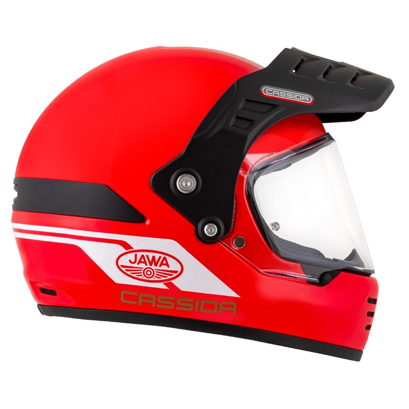 Enduro kypärä Cassida FormX Jawa RotaX punainen-valko-kultainen