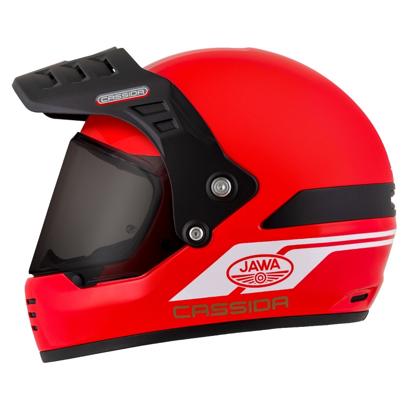 Enduro kypärä Cassida FormX Jawa RotaX punainen-valko-kultainen