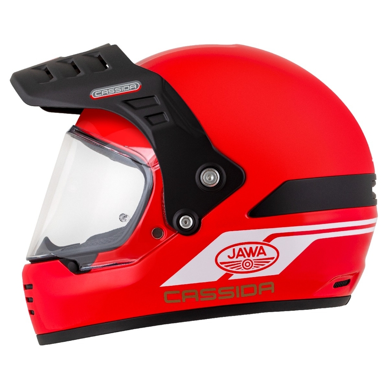 Enduro kypärä Cassida FormX Jawa RotaX punainen-valko-kultainen
