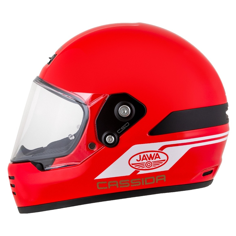 Enduro kypärä Cassida FormX Jawa RotaX punainen-valko-kultainen