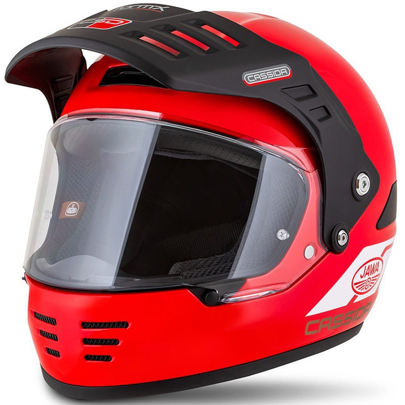 Enduro kypärä Cassida FormX Jawa RotaX punainen-valko-kultainen