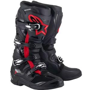 Alpinestars TECH 7 motocross saappaat musta-fluo-punainen