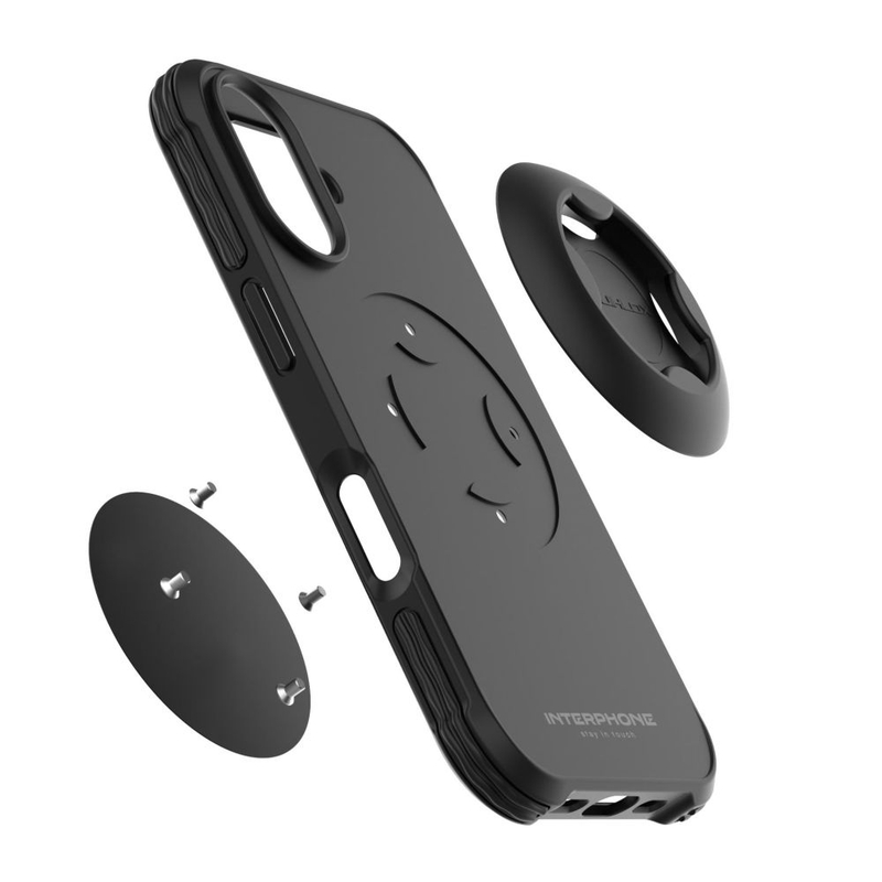 Suojakuori Interphone QUIKLOX Tetraforce Apple iPhone 16 Plus -puhelimelle musta