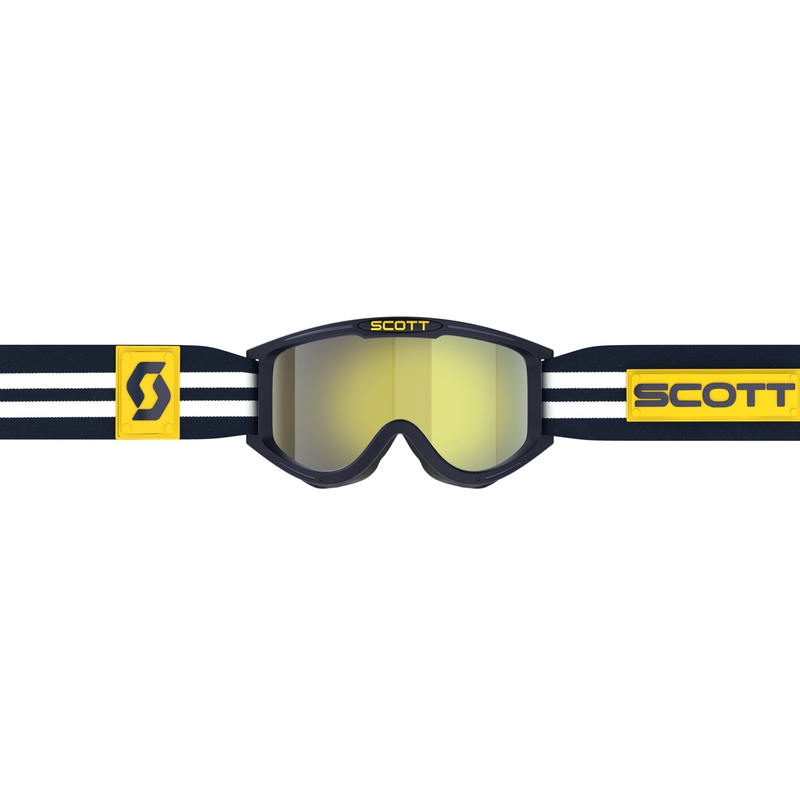 Motocross lasit SCOTT 89X Era sininen ja valkoinen keltaisella kromiplexillä varustettuna. alennusmyynti