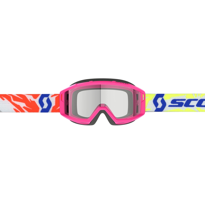 Lasten motocrosslasit SCOTT Primal Youth vaaleanpunainen kirkkaalla pleksillä varustettuna