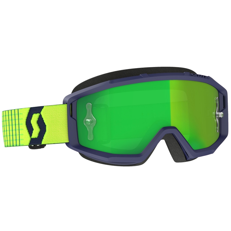Motokrosové brýle SCOTT Primal CH modro-žluté s chrom zeleným plexi