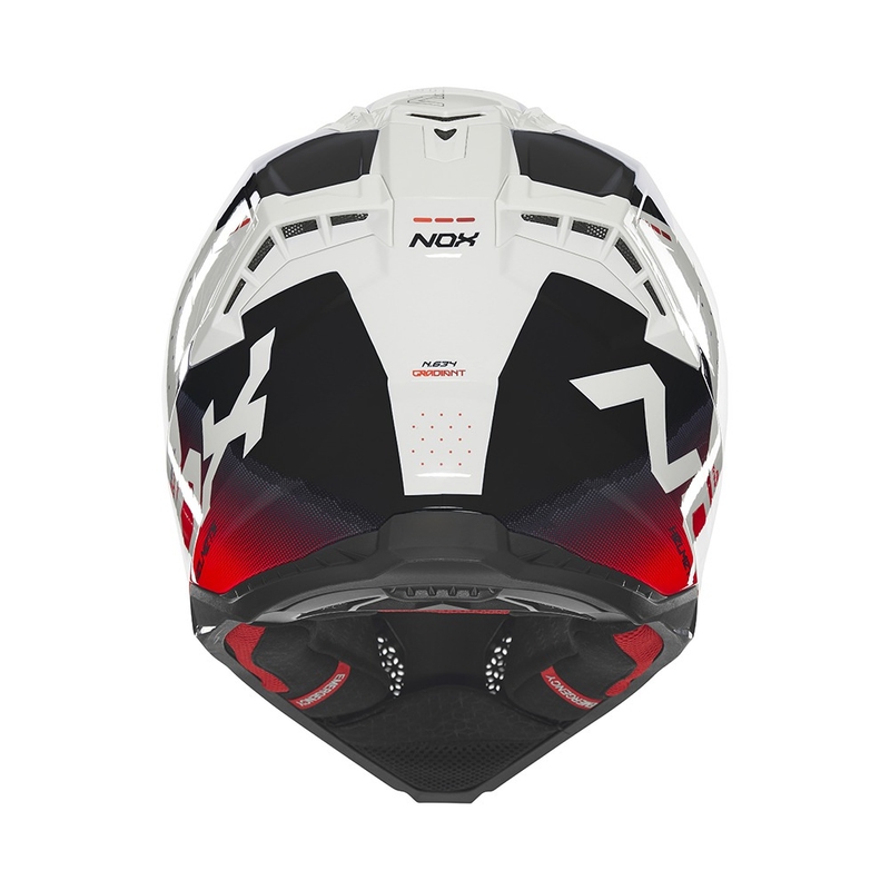 Motokrosová helma NOX N634 bílo-černo-červená