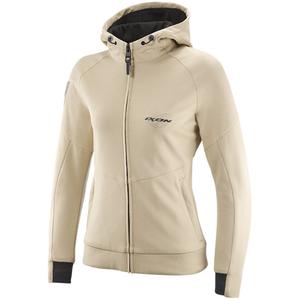 Naisten moottoripyöräilyhuppari IXON Touchdown beige-harmaa