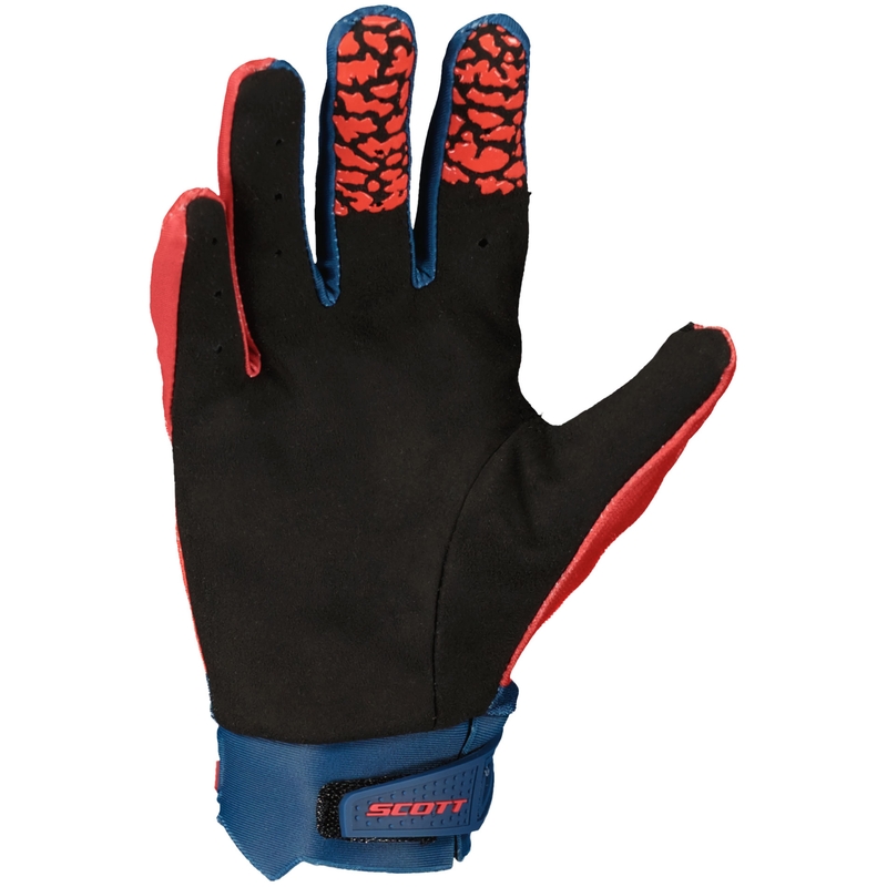 Lasten motocross-hanskat SCOTT EVO TRACK sininen-neonpunainen