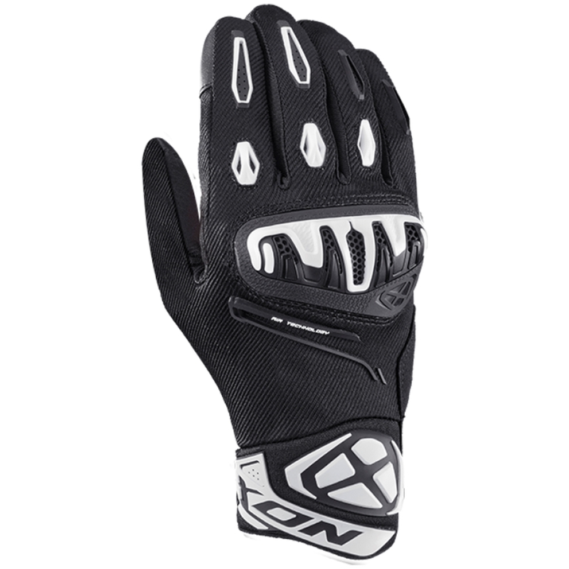 Moottoripyöräilykäsineet IXON Mirage Air musta ja valkoinen
