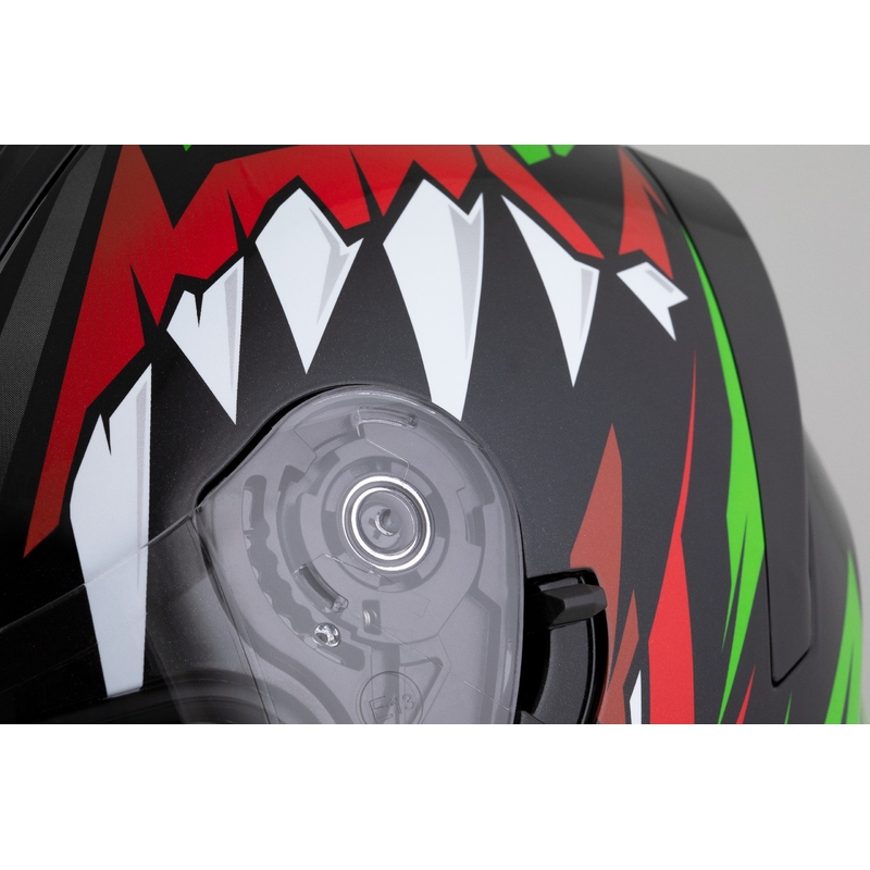 Integroitu kypärä Cassida Orbit Strix punainen-vihreä-harmaa-valko-musta