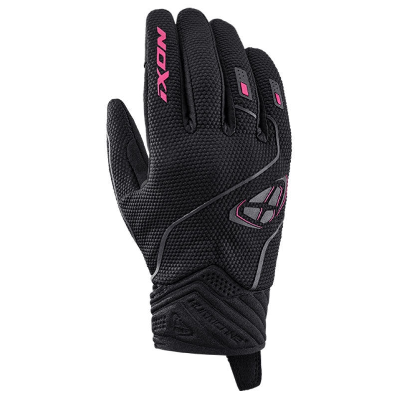 Naisten moottoripyöräilykäsineet IXON Hurricane 2 musta ja vaaleanpunainen