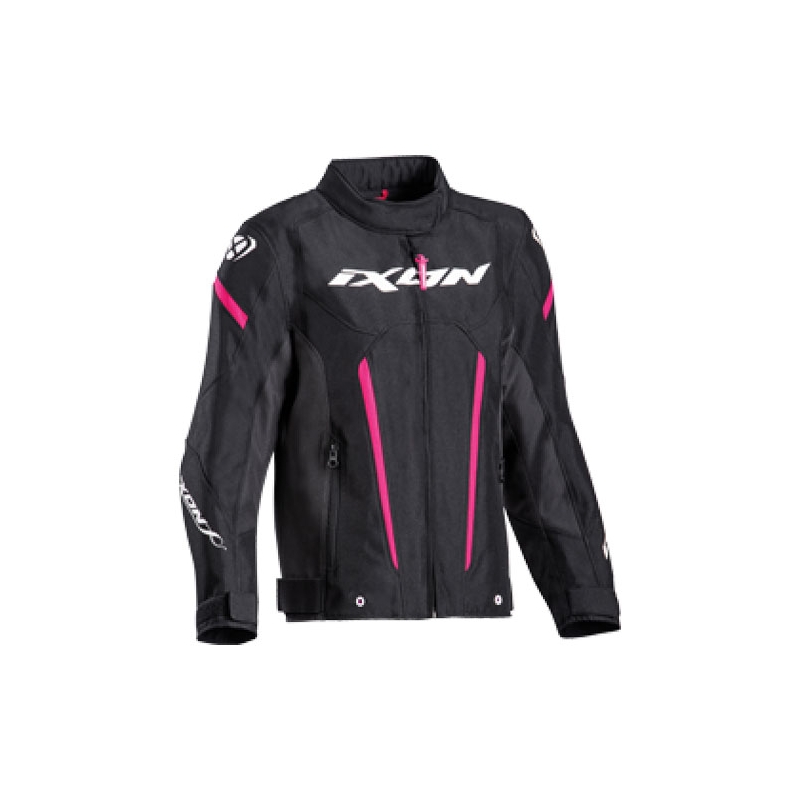 Lasten moottoripyörätakki IXON Striker musta ja vaaleanpunainen