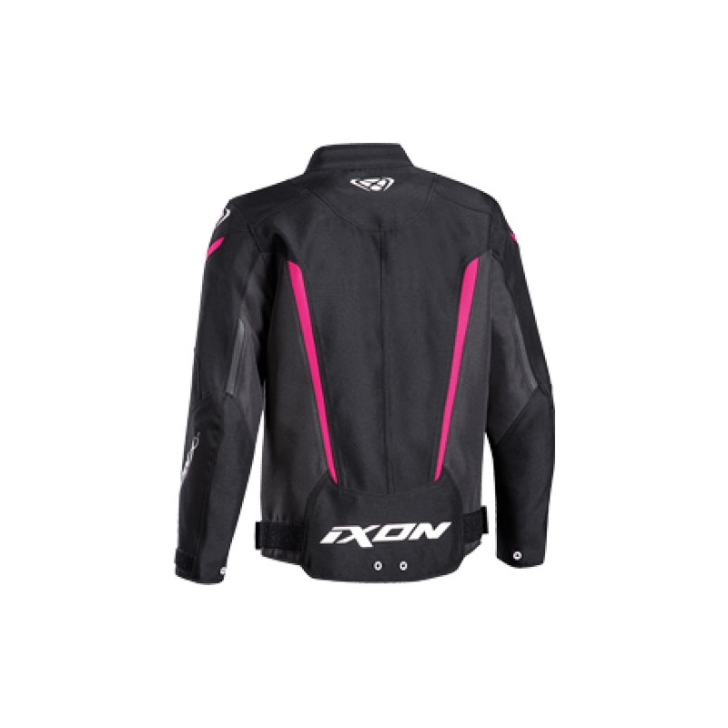 Lasten moottoripyörätakki IXON Striker musta ja vaaleanpunainen