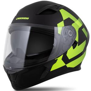 Integroitu kypärä Cassida Orbit Grind matta musta-fluokokeltainen