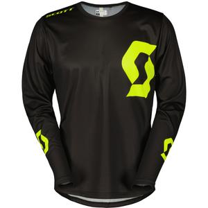 Motocross pelipaita SCOTT Compete musta-fluo keltainen alennusmyynti