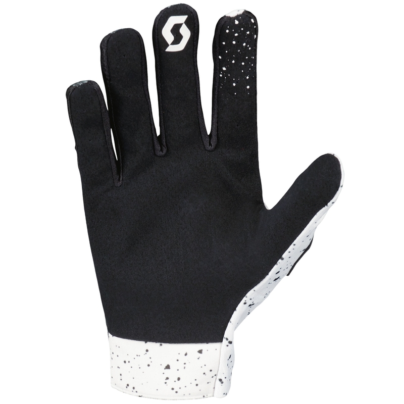 Motocross-hanskat SCOTT COMPETE Caviar musta ja valkoinen
