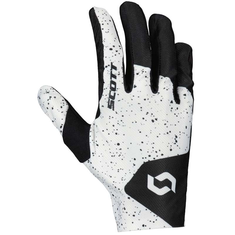 Motocross-hanskat SCOTT COMPETE Caviar musta ja valkoinen