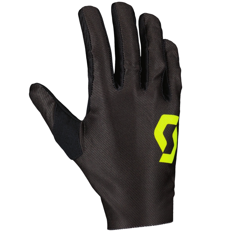 Motocross-hanskat SCOTT COMPETE Caviar musta-fluo-keltainen