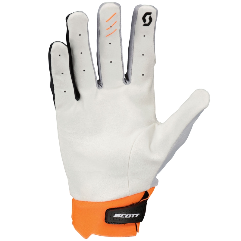 Motocross-hanskat SCOTT EVO RACE valkoinen-oranssi