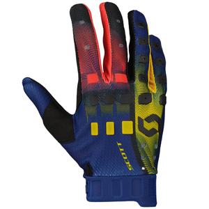 Motocross-hanskat SCOTT Podium PRO punainen-kelta-sininen