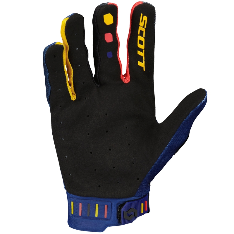 Motocross-hanskat SCOTT Podium PRO punainen-kelta-sininen