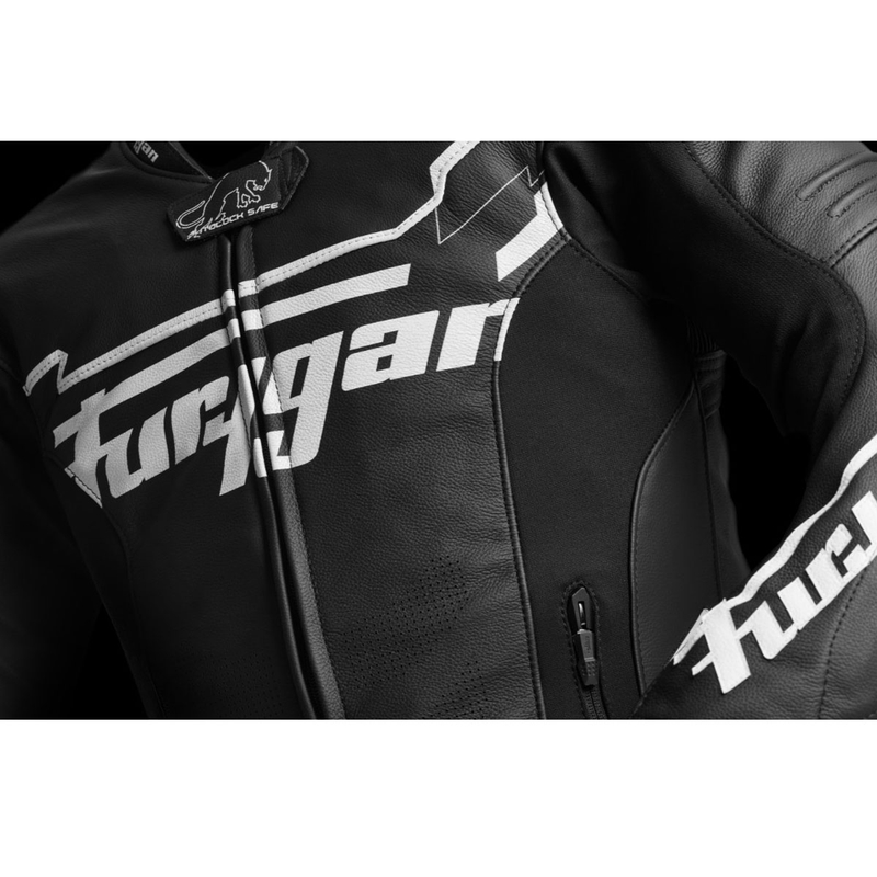 Furygan Sirius mustavalkoinen nahkainen moottoripyörätakki