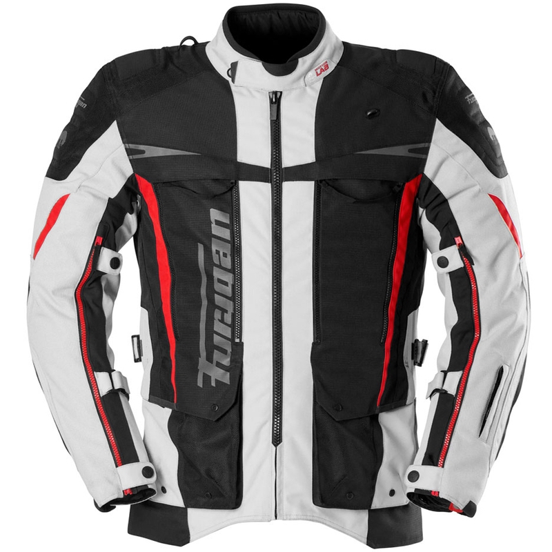 Furygan Montroc Kevlar® Primaloft® 3IN1+ moottoripyörätakki musta-beige-punainen