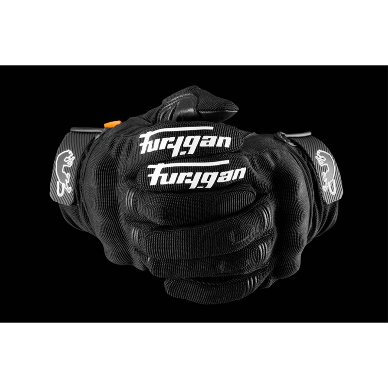 Moottoripyöräilykäsineet Furygan Jet D3O Evo musta ja valkoinen