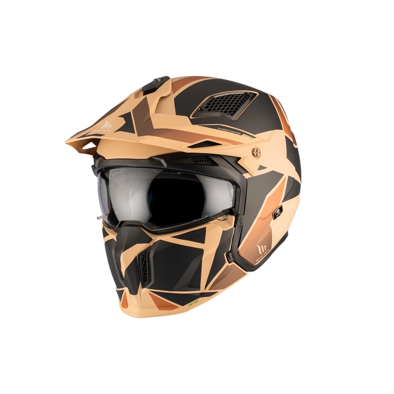 Avoin kypärä maskilla MT Streetfighter SV S P1R B9 musta-ruskea-beige
