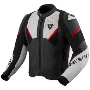 Revit Automate Musta ja vaaleanharmaa nahkainen moottoripyörätakki