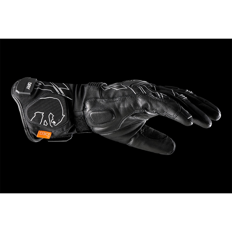 Furygan Starker D3O® PrimaLoft® 37.5® mustavalkoiset moottoripyöräkäsineet