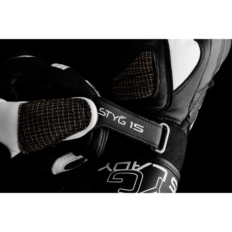 Naisten Furygan Styg 15 Lady Mustavalkoiset moottoripyöräkäsineet