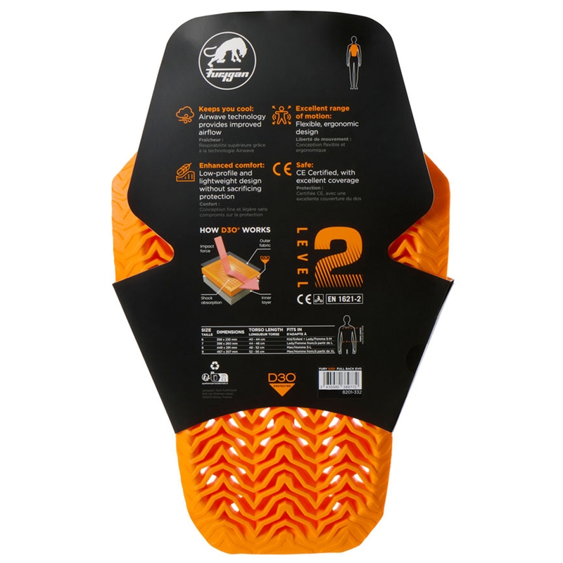 Furygan Full Back Fury D3O® EVO -selkäsuojus