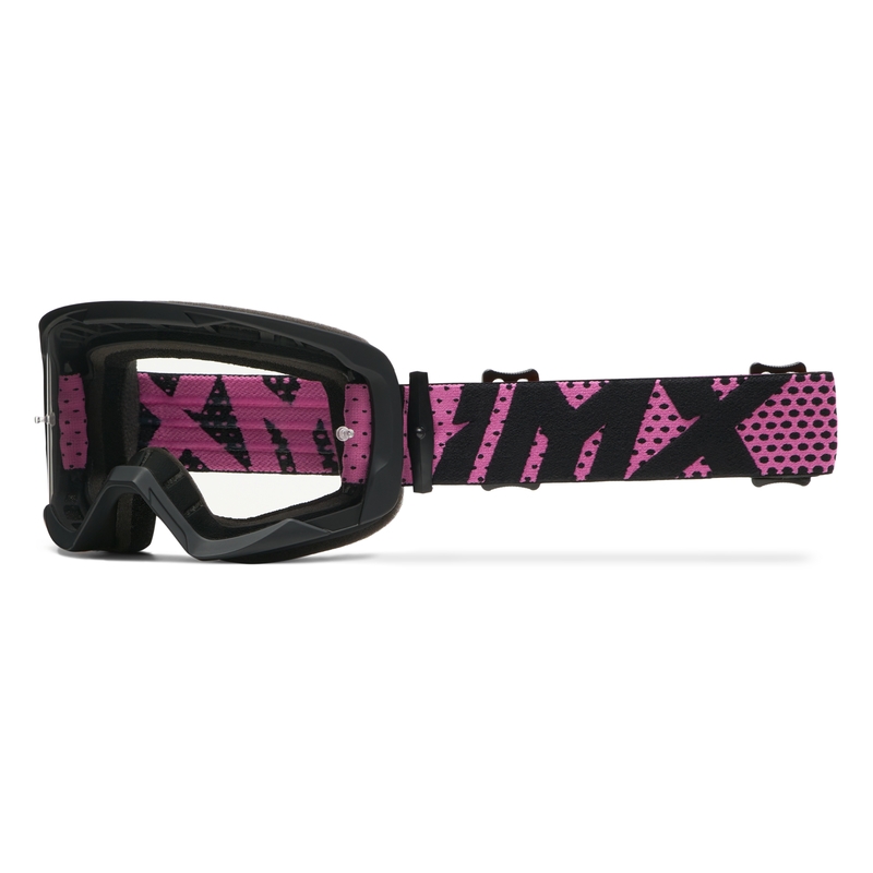 Motocross lasit iMX Endurance Flip musta ja vaaleanpunainen iridium plexi lasilla