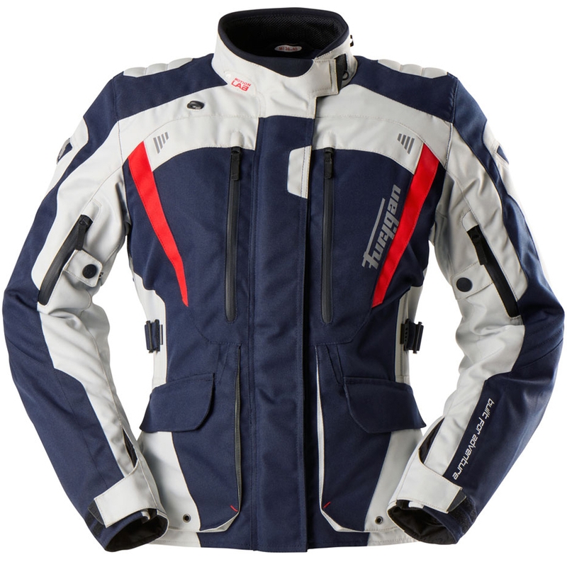 Naisten Furygan Apalaches Lady Evo Blue-Beige-Red moottoripyöräily takki