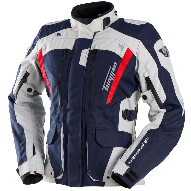 Naisten Furygan Apalaches Lady Evo Blue-Beige-Red moottoripyöräily takki