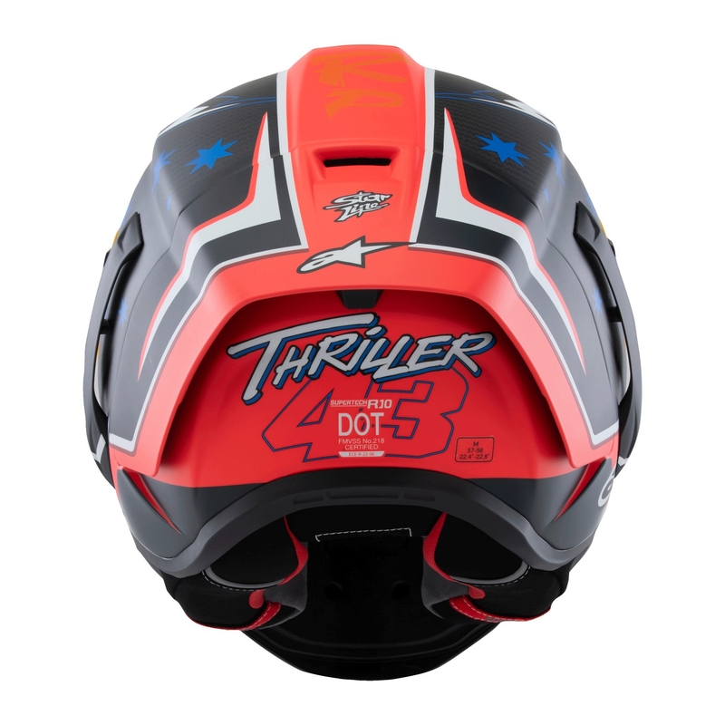 Alpinestars Supertech R10 rajoitettu painos Jack Miller matta hiili punainen-sininen-kelta-valkoinen integraali moottoripyöräilykypärä