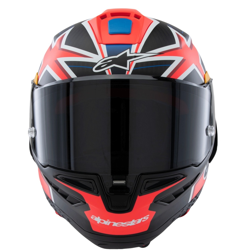 Alpinestars Supertech R10 rajoitettu painos Jack Miller matta hiili punainen-sininen-kelta-valkoinen integraali moottoripyöräilykypärä