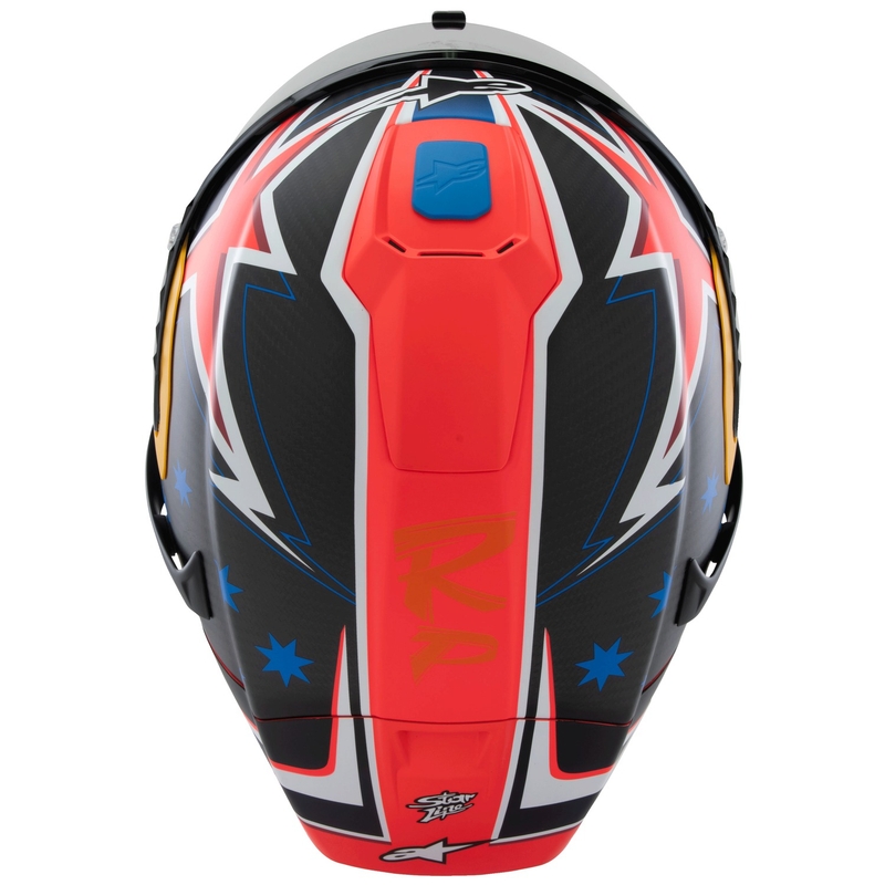 Alpinestars Supertech R10 rajoitettu painos Jack Miller matta hiili punainen-sininen-kelta-valkoinen integraali moottoripyöräilykypärä