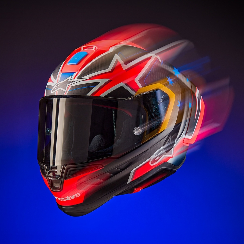 Alpinestars Supertech R10 rajoitettu painos Jack Miller matta hiili punainen-sininen-kelta-valkoinen integraali moottoripyöräilykypärä