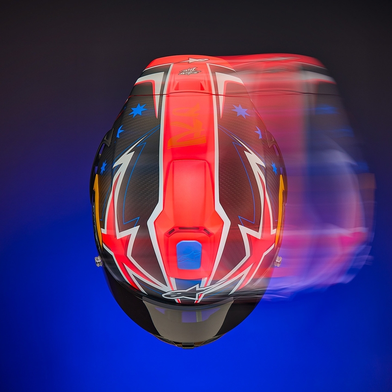 Alpinestars Supertech R10 rajoitettu painos Jack Miller matta hiili punainen-sininen-kelta-valkoinen integraali moottoripyöräilykypärä