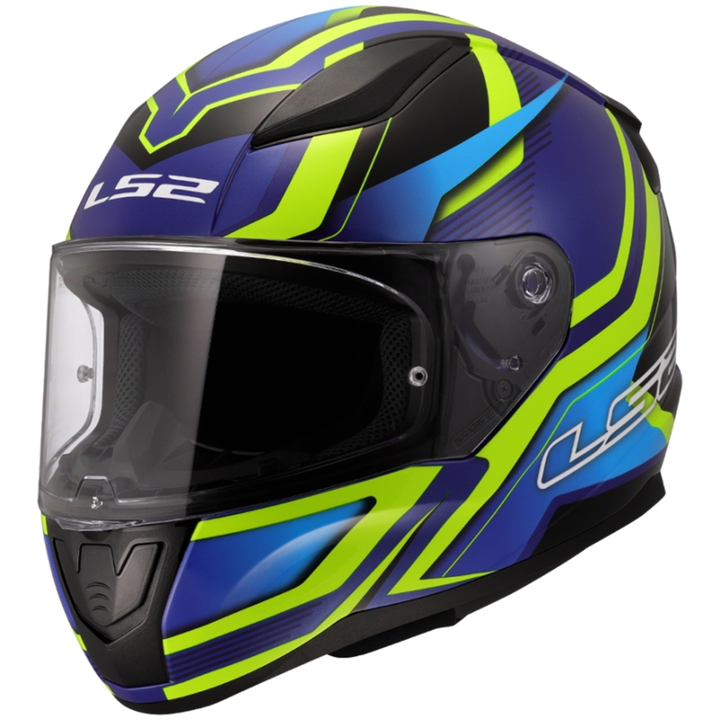 Integral moottoripyöräilykypärä LS2 FF353 Rapid II Flitz fluo keltainen-sininen