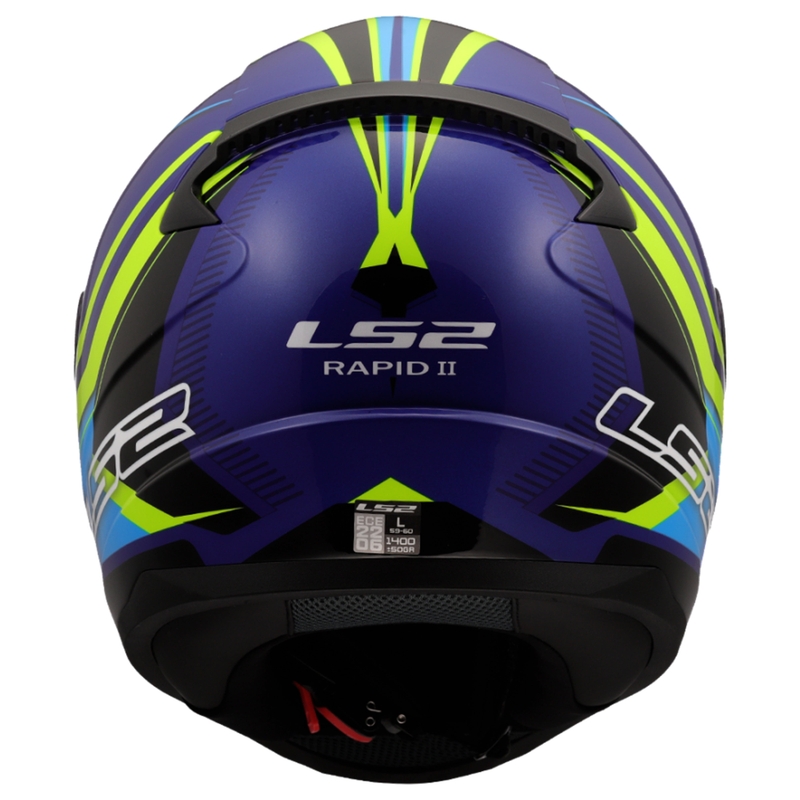 Integral moottoripyöräilykypärä LS2 FF353 Rapid II Flitz fluo keltainen-sininen