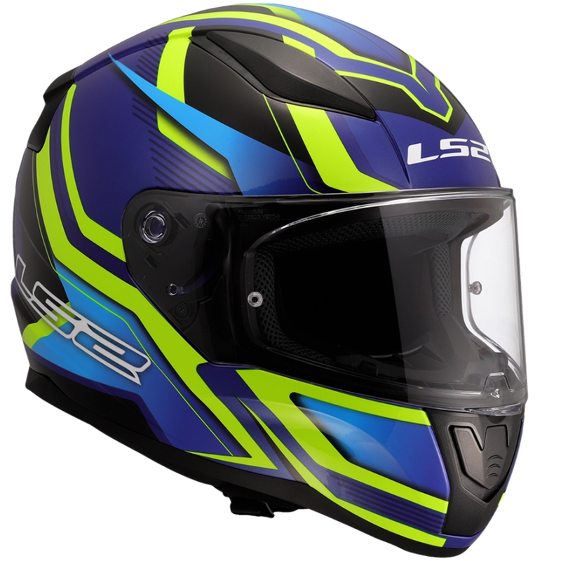 Integral moottoripyöräilykypärä LS2 FF353 Rapid II Flitz fluo keltainen-sininen