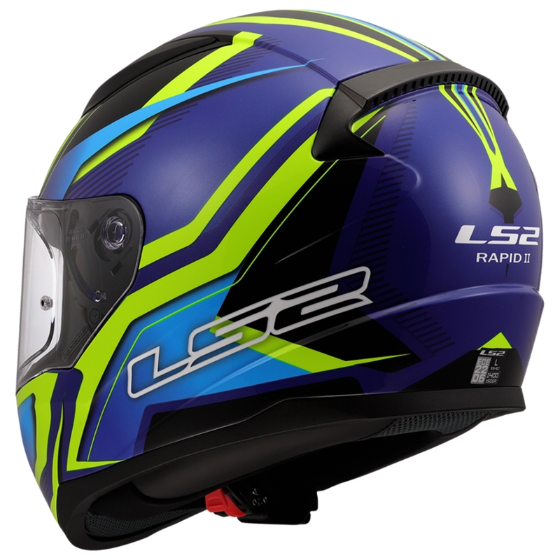Integral moottoripyöräilykypärä LS2 FF353 Rapid II Flitz fluo keltainen-sininen