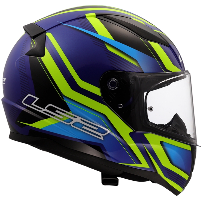 Integral moottoripyöräilykypärä LS2 FF353 Rapid II Flitz fluo keltainen-sininen