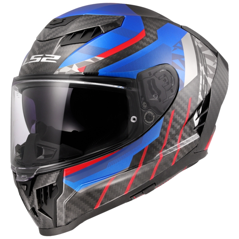 LS2 FF807 Dragon Trax sinipunainen integroitu moottoripyöräilykypärä