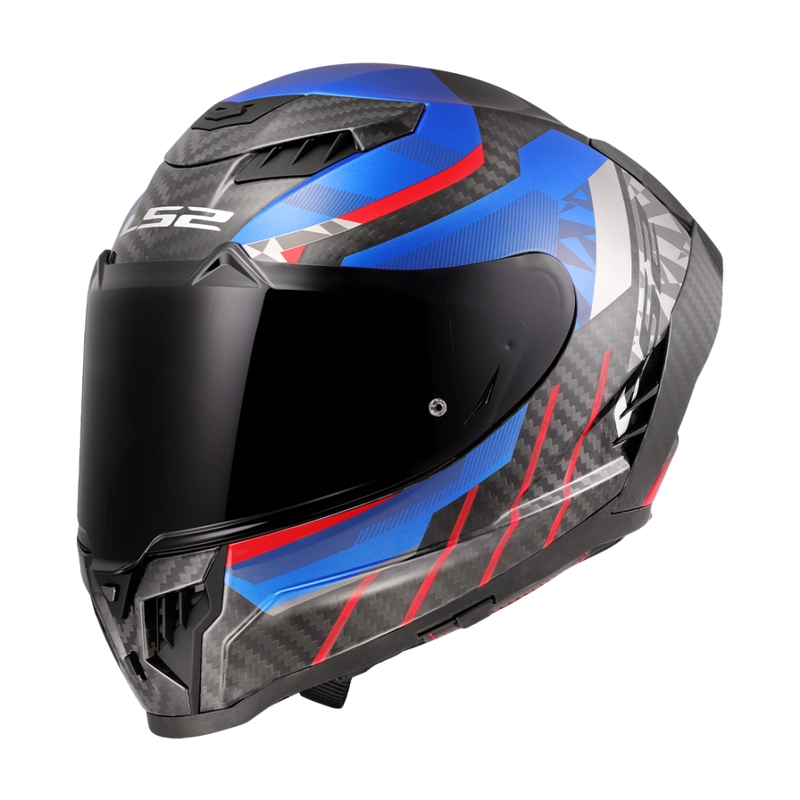 LS2 FF807 Dragon Trax sinipunainen integroitu moottoripyöräilykypärä